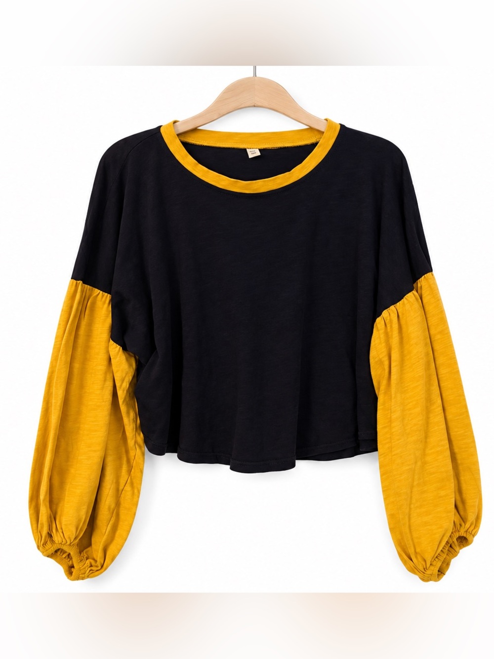 BP. Nordstrom Navy & Mustard Balloon Sleeve Top – XS